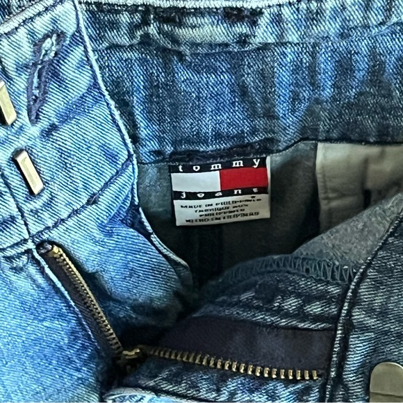 Y2K Vintage Tommy Hilfiger Flag Logo Denim Mini Skirt Size 3 EUC - Picture 7 of 13